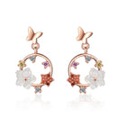 Flower Earrings Female Style Temperament Shell Small Fresh Earrings Girl EarM2R7