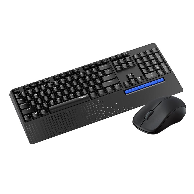 Rapoo X1800Plus 2.4GHz Wireless 110 Keys Keyboard and 1000DPI Mouse Combo Set Film Shaft with USB Receiver for Windows10 / 8 / 7 / Vista / XP