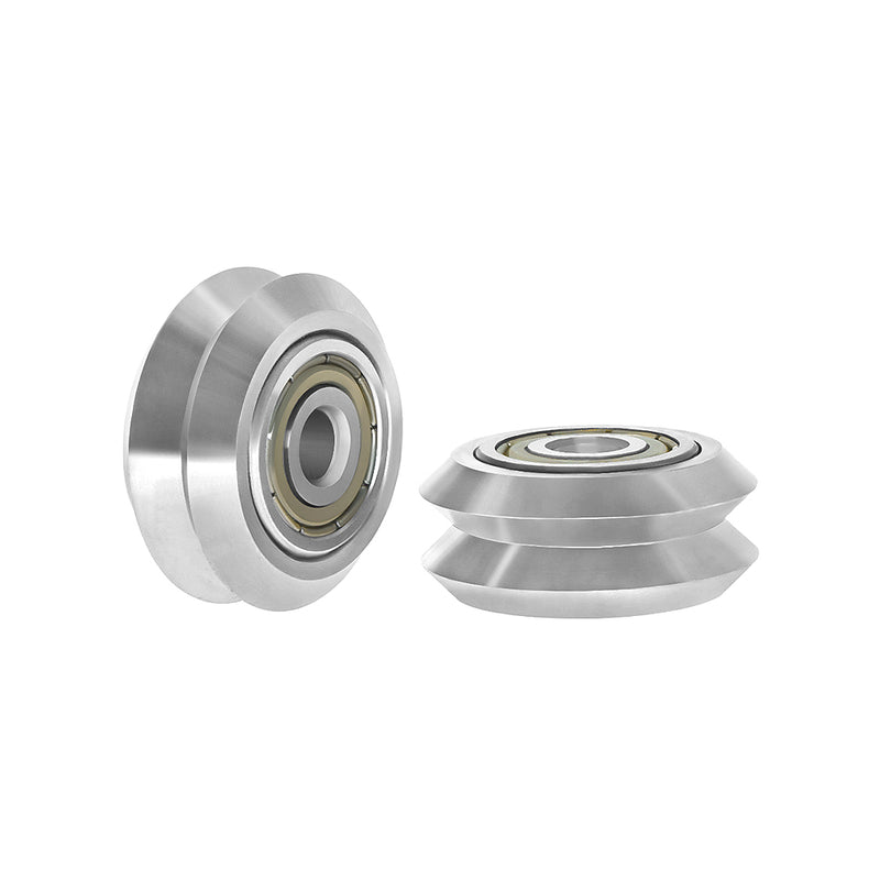 TWO TREES 10pcs Transparent Stainless Steel V-Slot Pulley Wheel with 625zz Double Bearing for V-slot 3D Printer