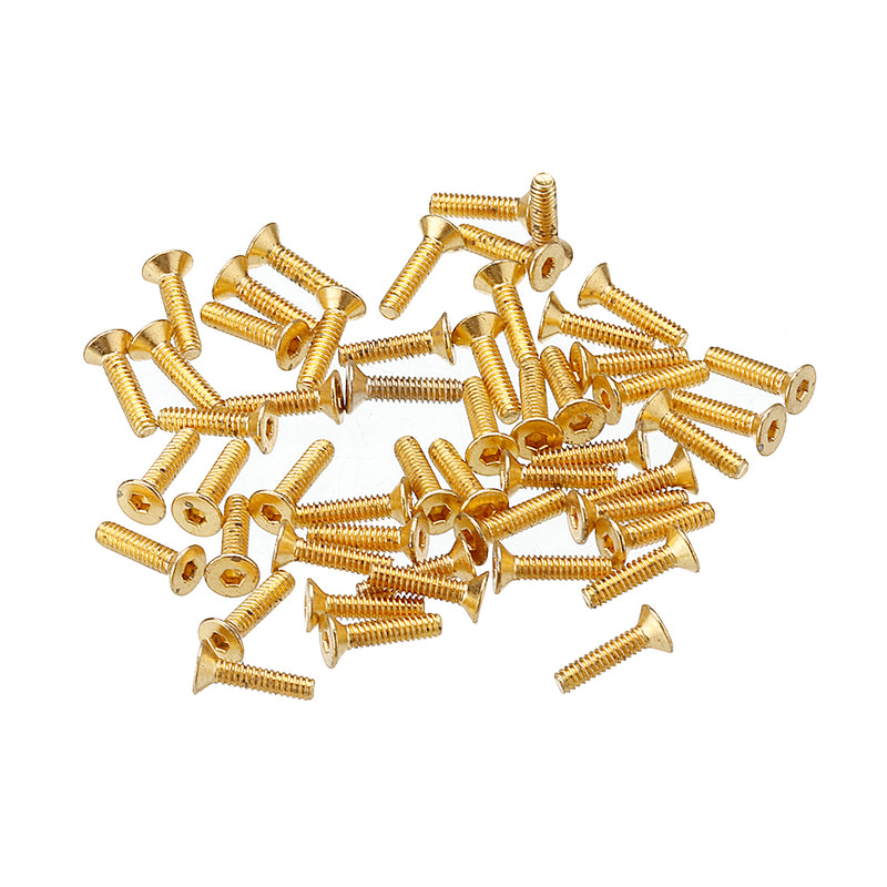 Suleve M3AH13 50Pcs Titanium Plated M3 Hex Socket Flat Head Countersunk Screws Alloy Steel 12.9 Grade Screw Bolt 5-16mm