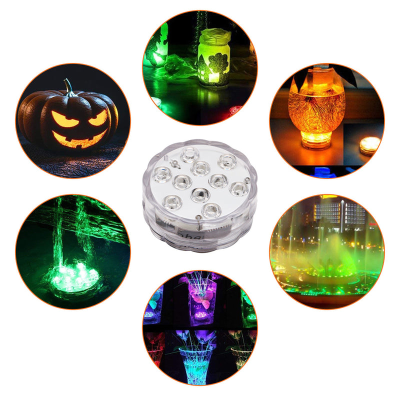 ZANLURE 10 LEDs 16 Colors Underwater Light Float Lamp Wireless Remote Control Fishing Lamp 3 x AAA