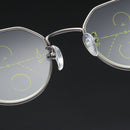 Geometric Progressive Multifocal Presbyopia Reading Glasses Full Frame Resin Lens Glass