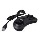 Gamepad Wired 6-Key Usb Game Controller Joypad For Sega Genesis / Md Pc / 2
