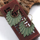 Bohemia Natural Style Ethnic Big Leaf Dangle Earrings For Women Gypsy SummerV5U9