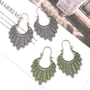 Bohemia Natural Style Ethnic Big Leaf Dangle Earrings For Women Gypsy SummerV5U9