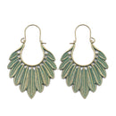 Bohemia Natural Style Ethnic Big Leaf Dangle Earrings For Women Gypsy SummerV5U9