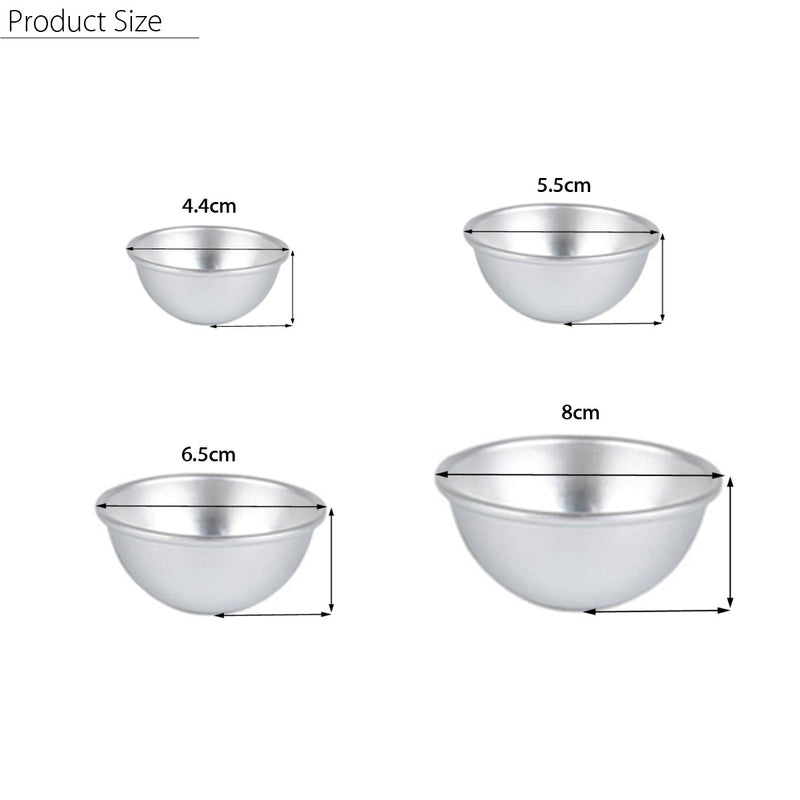 4 Set 8 Pieces Aluminium Bathroom Metal Bath Bomb Mold Fizzy Crafting DIY Mould Tool