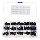 Suleve MXNP3 480pcs White/Black M2/M2.5/M3 Nylon Plastic Phillips Screw Round Head Hex Nut Assortment Kits