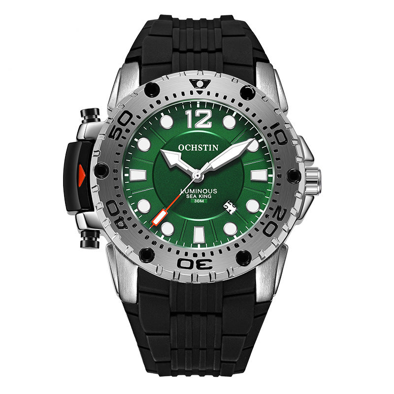 OCHSTIN GQ6124 Waterproof Outdoor Silicone Quartz Watch Luminous Display Men Wrist Watch