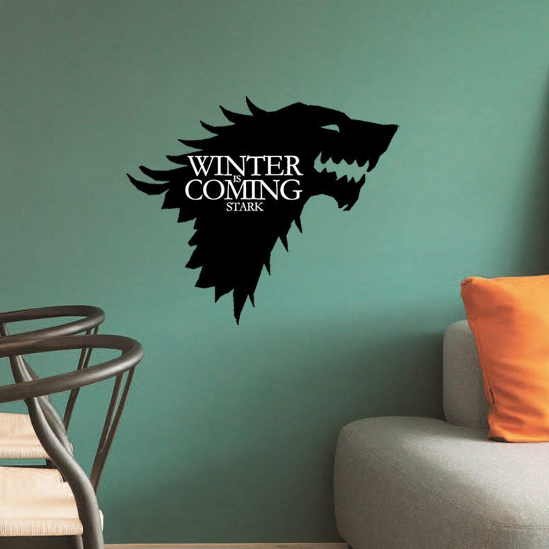 T-5 Game Of Thrones  Stark Family  Emblem Ice Wolf Wall Stickers Engraved Wall Stickers