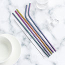 B51135 Stainless Steel Metal Drinking Straw Reusable Straws Cleaner Brush Kit