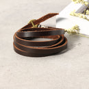 Punk Leather Ancient Wristband Simple Word Love Multilayer Bracelet for Women for Men