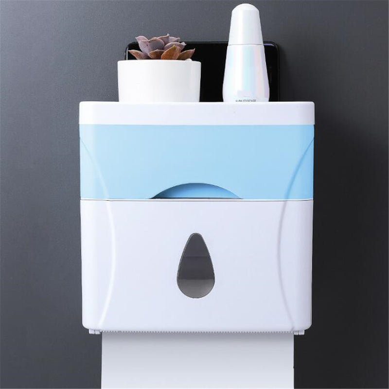 21.5*11.9*13.3cm Creative Plastic Bath Wall Mounted Paper Shelf Holder Storage Box Toilet Tissue Dispenser