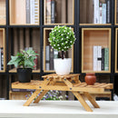 Plant Stand Shelves Flower Pot Rack Bamboo Garden Indoor Outdoor Patio 2 Tier