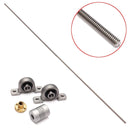 T8 1000mm Stainless Steel Lead Screw with Shaft Coupling and Mounting Support