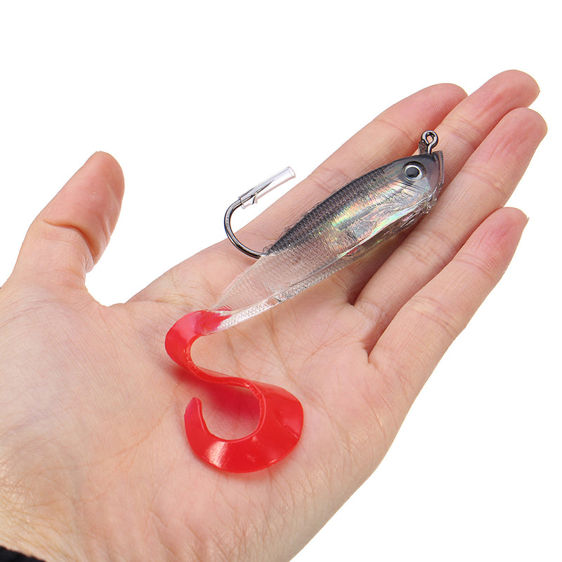 ZANLURE 5pcs 10cm 14.7g Pencil Soft Fishing Lure 5 Colors Soft Baits Hook Salt/Freshwater Fishing