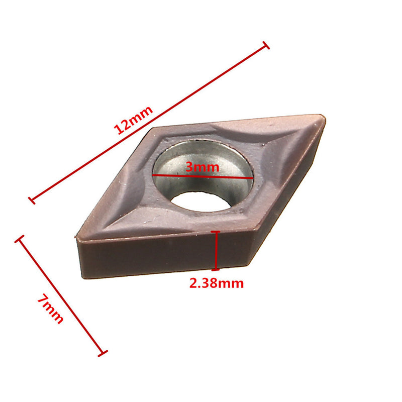 10pcs DCMT070202 Carbide Inserts for SDJCR1010H07 Turning Tool Holder