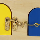 Children Wooden Little Lock Door Latch Box Case Kid's Early Educational Toys