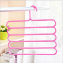 Multifunctional Anti Skid Trousers Rack 5 Layer Hanging Pants Cloth Plastic Hanger