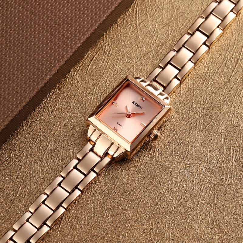 SKMEI 1407 Fashion Women Watch Light Luxury 3ATM Waterproof Stainless Strap Quartz Watch