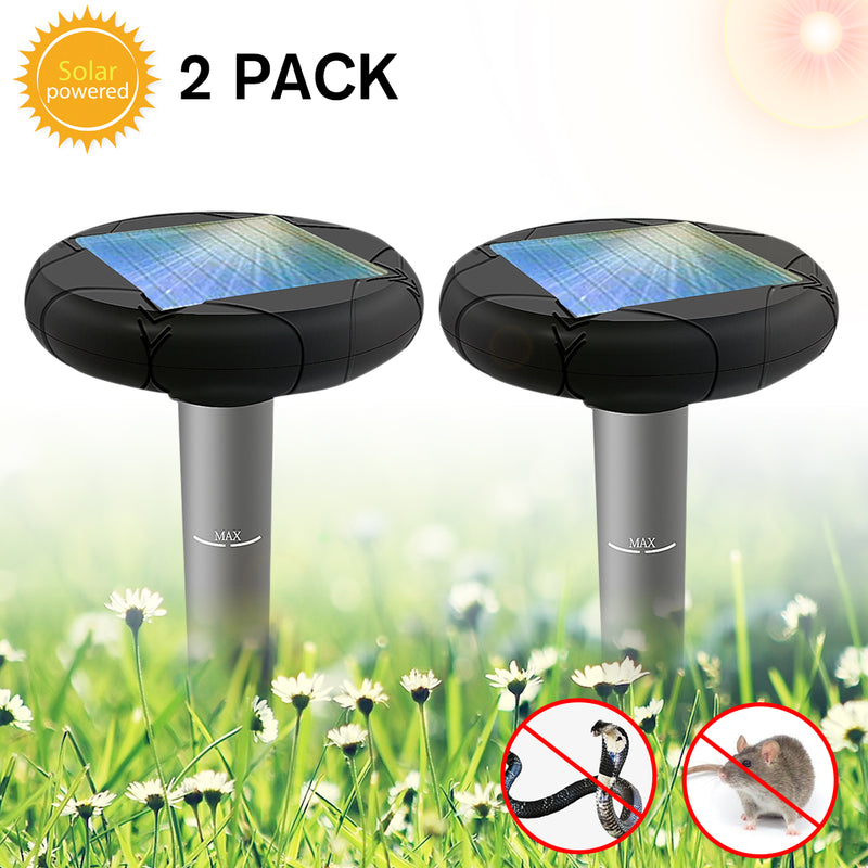 2pcs Animal Repeller Pest Repeller with LED Night Light Solar Powered Repellent for Garden Outdoor Lawn