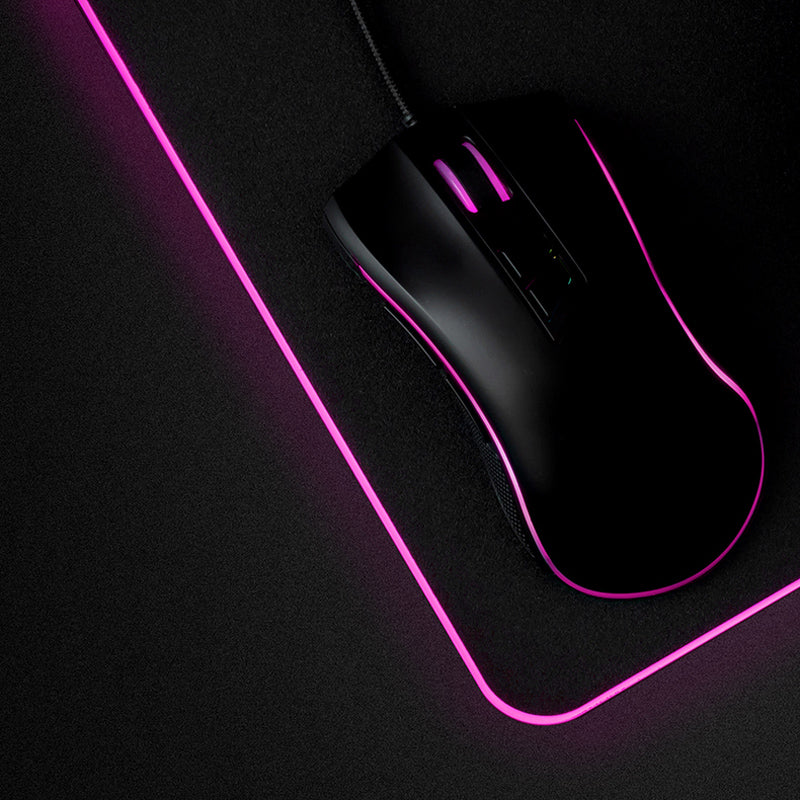 Zimai 35*25*0.3cm RGB Colorful Backlit LED Small Mouse Pad Anti-skid Rubber Mats