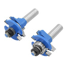 Drillpro 3Pcs 1/2 Inch Shank  Style and Rail Assemble Ogee Rasied Panel Router Bit Tennon Tongue and Groove Bits Woodworking Cabinet Door Bits