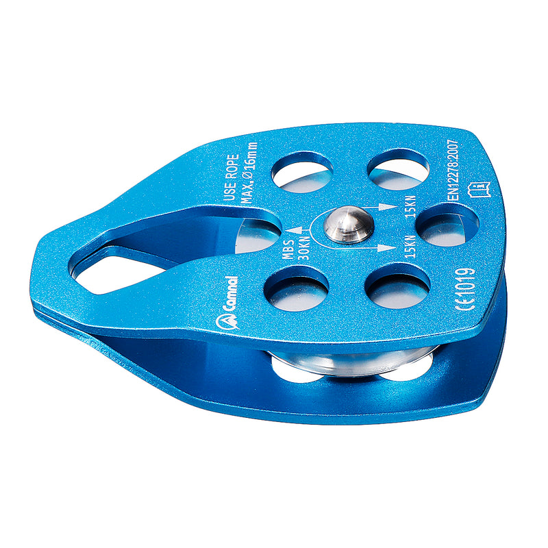 30KN A7075 Aerospace Aluminum Climbing Rescue Double Pulley Speed Cable Trolley