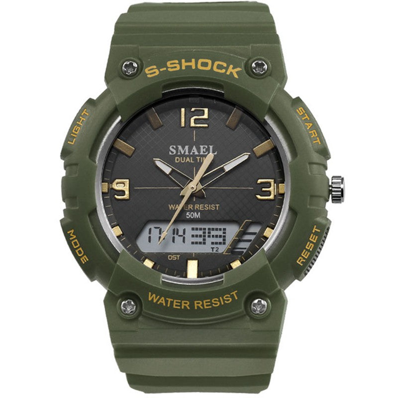 SMAEL 1539 Student Sport Watch Casual Style Waterproof Digital and Analog Dual Display Wristwatch