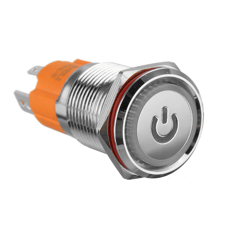 3000W 3 Pin Metal Latching Illuminated LED Switch Push Button Switch Waterproof Self-locking