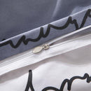 3 Or 4pcs Polyester Fiber Letters Reactive Dyeing Bedding Sets Twin Full Queen Size