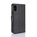 Litchi Texture Card Slot Bracket Flip Leather Case For iPhone X