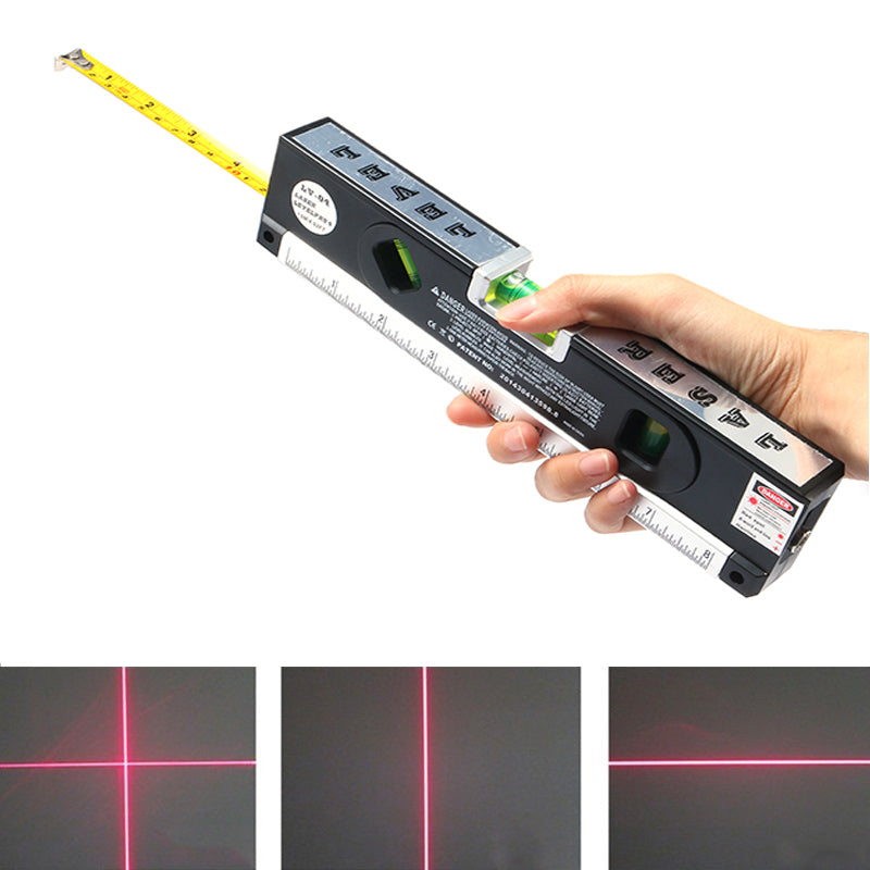 Loskii DX-012 Multipurpose Laser Level Horizontal Vertical Measure Tape Aligner Ruler With 3 Bubbles