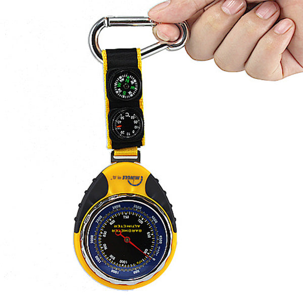 4 In 1 Functions Digital Mini Compass Altimeter Thermometer Barometer Equipment With Carabiner