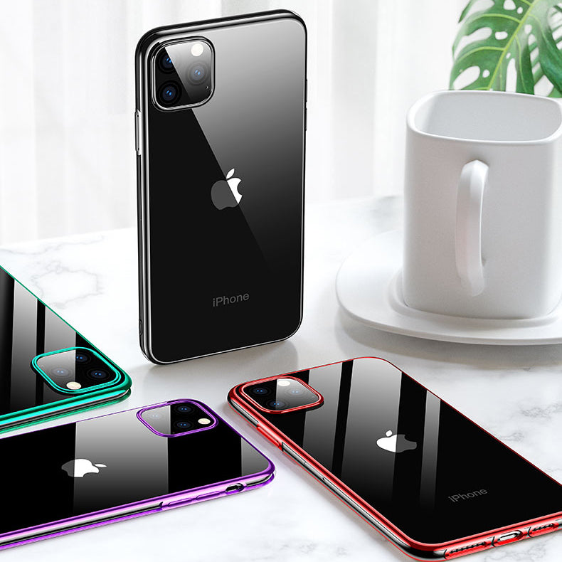 Cafele Plating Ultra-thin Shockproof Translucent Soft TPU Protective Case for iPhone 11 Pro 5.8 inch