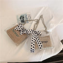 Fashion Straw Bucket Silk Scarf Chain Messenger Bag Summer Transparent Bag
