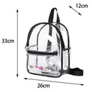 Fashion Lady Backpack Transparent Black Wild Student Bag Youth Backpack