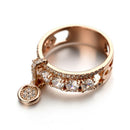 New Plated Disc Ring Gorgeous Round White Rhinestone Engagement Ring Weddin S7A1