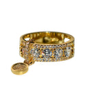 New Plated Disc Ring Gorgeous Round White Rhinestone Engagement Ring Weddin S7A1