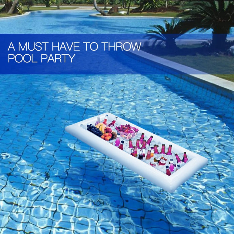 1Pcs Inflatable Ice Bar Summer Pool Pvc Inflatable Water Bar,Salad Bar Part F8M2