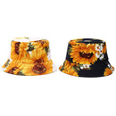 Printed Sunflower Bucket Hat Caps Fisherman Panama Cotton Layer Fabric Sun HC1P7