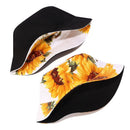 Printed Sunflower Bucket Hat Caps Fisherman Panama Cotton Layer Fabric Sun HC1P7