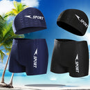 Swimwear Men's Boxer Swim Shorts Swim Men's Tights Swim Caps Black XL-Code T4C9