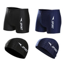 Swimwear Men's Boxer Swim Shorts Swim Men's Tights Swim Caps Black XL-Code T4C9
