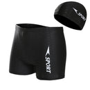 Swimwear Men's Boxer Swim Shorts Swim Men's Tights Swim Caps Black XL-Code T4C9