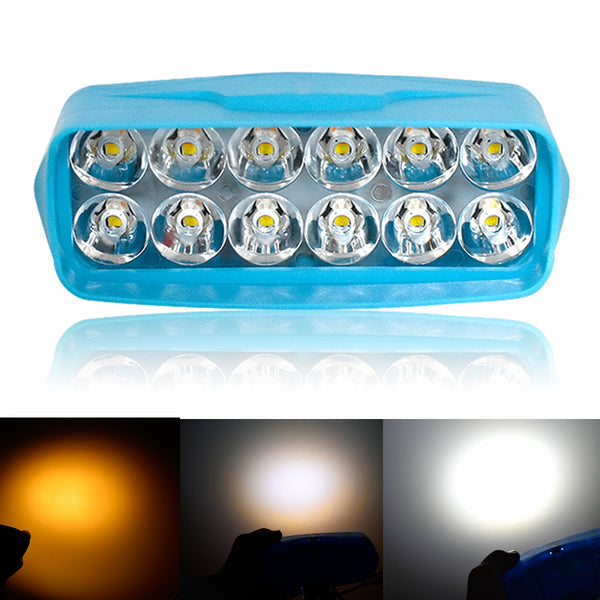 CNSUNNYLIGHT 15W Tricolors in One LED Motorcycle/Car Headlights DRL Daytime Running Lights Automotive/Bike/4x4 Work Lamp Fog Lights