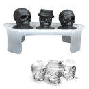 KCASA 3D Skull Ice Cube Tray Halloween Ice Mold Cocktiail Silicone Ice-cream Mold Maker Set Of 3