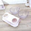 1/2 PCS Bowl Oblique Mouth Double Bowl Drinking Food Bowl Neck-protection Pet Bowl