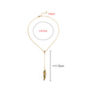 Colorful Enamel Feather Long Pendant Y Shape Necklace Summer Women Necklace