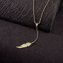 Colorful Enamel Feather Long Pendant Y Shape Necklace Summer Women Necklace